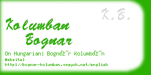 kolumban bognar business card